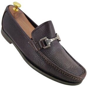 Allen Edmonds Italy Firenze Dress Shoes Men 9 Brown Pebble Grain Calf Bit Loafer